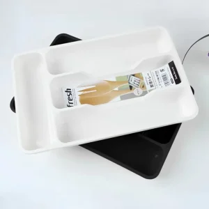 Boîte de rangement de couverts, tiroir de cuisine, boîte de rangement de finition de séparation, plateau en PP écologique, cuillère couteau fourchette Boîte de rangement de couverts, tiroir de cuisine, boîte de rangement de finition de séparation, plateau en PP écologique, cuillère couteau fourchette