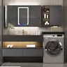 Armoire linge salle bains lavabo céramique bois moderne… – vue 3
