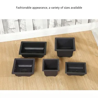 Lot cinq pots carrés rectangulaires plastique surface sable violet…