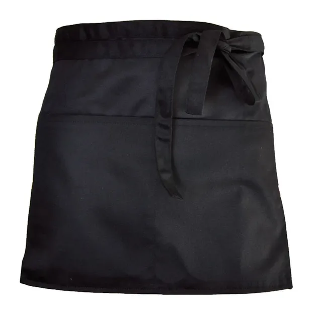 Tablier noir demi-longueur avec poches pour femme et homme – vue 6