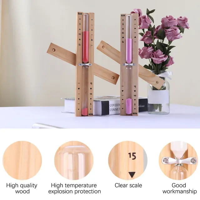 Sablier sauna minuterie quinze minutes graduations bois… – vue 5
