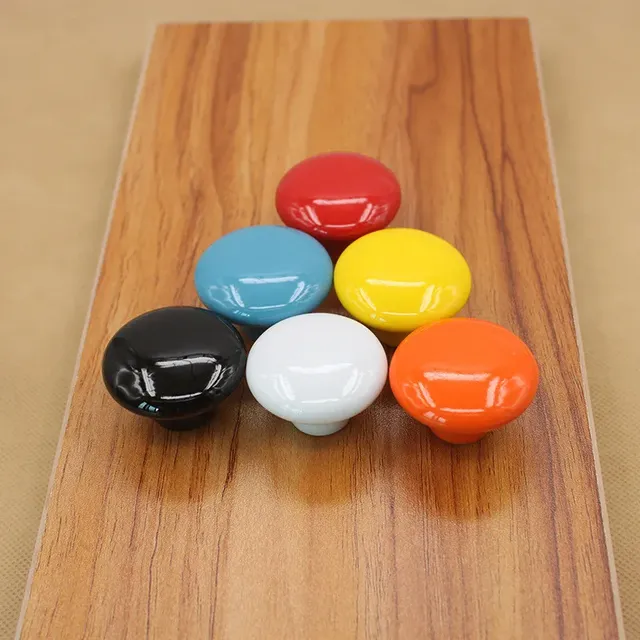 Bouton armoire céramique émaillée brillante couleur vive… – vue 3