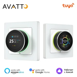AVATTO-Tuya WiFi Smart Knob ThermoandreTemperature Contrmatérielle, Water Gas Bomicrophone, Electric Heating, nous-mêmes avec Alexa, Google Home AVATTO-Tuya WiFi Smart Knob ThermoandreTemperature Contrmatérielle, Water Gas Bomicrophone, Electric Heating, nous-mêmes avec Alexa, Google Home