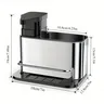Distributeur savon liquide organiseur évier inox brossé… – vue 3