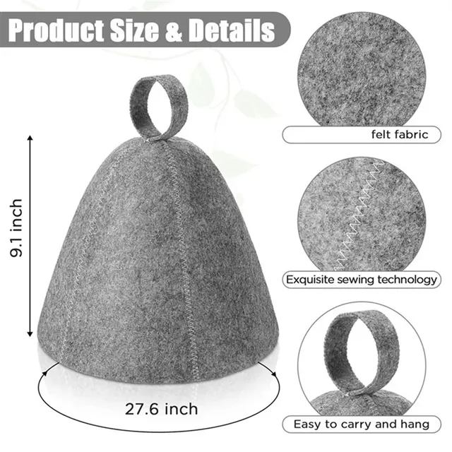 FLYY-24Pcs chapeau de Sauna chapeau de bain en feutre… – vue 6
