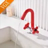 Robinet lavabo mélangeur double poignées rétro moderne… – vue 2