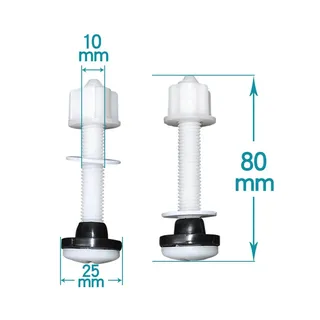 Boulon siège toilette universel plastique caoutchouc blanc noir fileté…