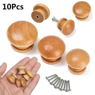 Boutons bois naturel lot dix forme ronde champignon couleur miel…
