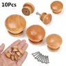 Boutons bois naturel lot dix forme ronde champignon… – vue 1