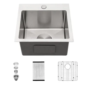 Évier de cuisine de salle de bains en acier inoxydable, évier de cuisine Simple à fente unique de grande capacité Évier de cuisine de salle de bains en acier inoxydable, évier de cuisine Simple à fente unique de grande capacité