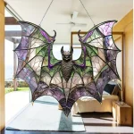 Attrape-souris en acrylique, Style vitrail, ornement suspendu pour fenêtre, décor d&rsquo;halloween, imperméable, résistant aux solvants, sans plumes