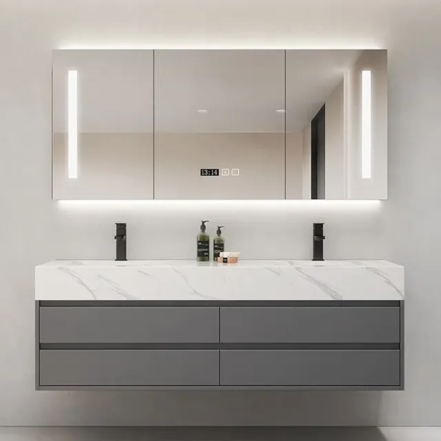 Armoire de salle de bain grise – vue 2