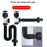 Siphon flexible lavabo bouteille PVC ABS noir mat tube… – vue 3