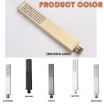Pommeau de douche à main en acier inoxydable, pulvérisateur de douche à main doré brossé, arroseur de bain en Nickel, douchette à main noire et blanche chromée