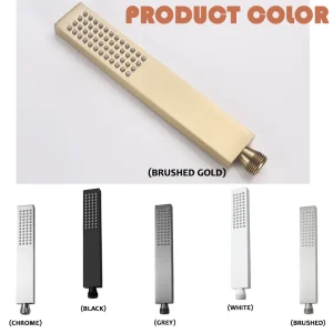 Pommeau de douche à main en acier inoxydable, pulvérisateur de douche à main doré brossé, arroseur de bain en Nickel, douchette à main noire et blanche chromée