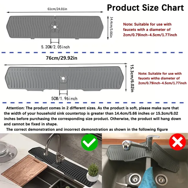 Tapis de robinet d'évier de cuisine en Silicone – vue 6