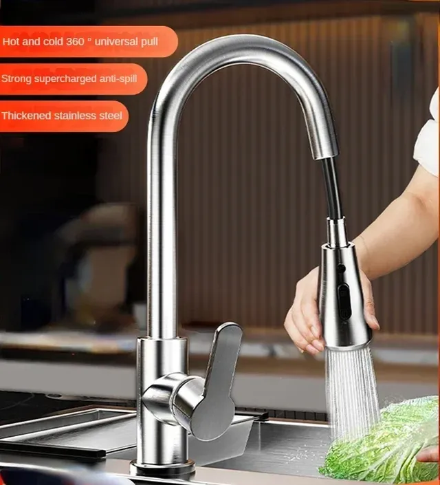 Mitigeur cuisine inox brossé bec haut escamotable… – vue 2
