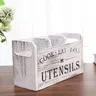 Organisateur ustensiles cuisine bois peint effet vieilli… – vue 3