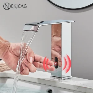 Capteur intelligent pour évier de centre commercial froid et chaud, capteur automatique, sortie d&rsquo;eau de cascade, robinet de détection