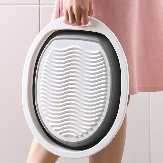 Bassine pliable portable silicone plastique pliant ovale… – vue 4