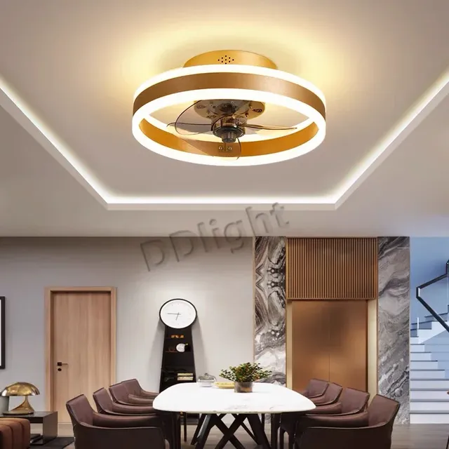 Plafonnier LED avec ventilateur intégré et télécommande – vue 4