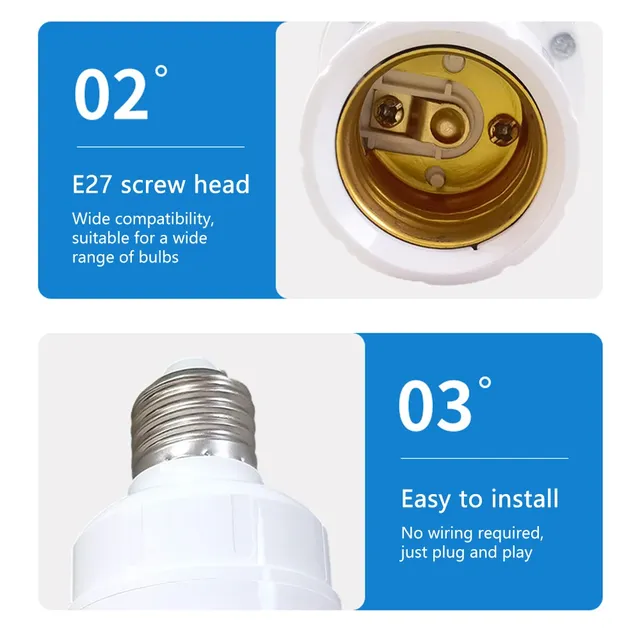 Support d'ampoule avec capteur de mouvement intelligent… – vue 6