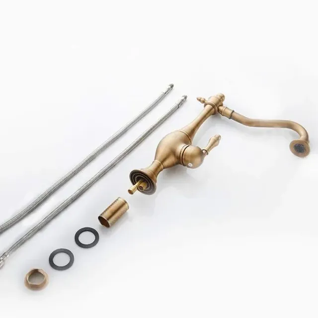 Robinet de cuisine en laiton antique – vue 5