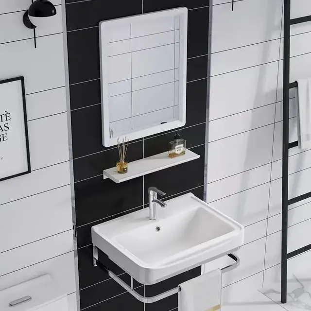 Lavabo à support en acier inoxydable – vue 3