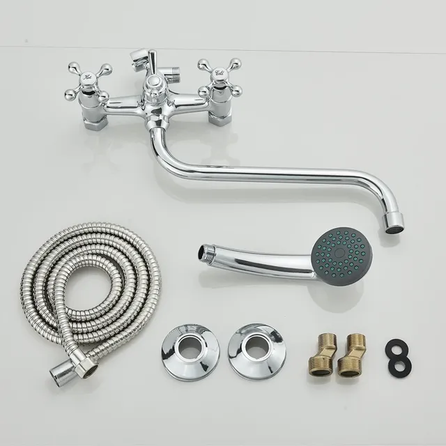 Robinet mural baignoire douche chrome alliage zinc… – vue 6