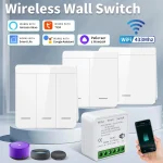 Tuya – interrupteur WiFi intelligent pour l&rsquo;éclairage, sans fil RF 433MHz, application Smart Life, commande vocale, fonctionne avec Alice Alexa Google Home