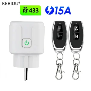 Interrupteur de prise de télécommande intelligente sans fil, 220V, 4000W, 15a, EU FR, prise universelle, marche/arrêt, prises électriques pour l&rsquo;éclairage