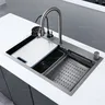 Nouvel évier de cuisine en acier inoxydable avec cascade – vue 2