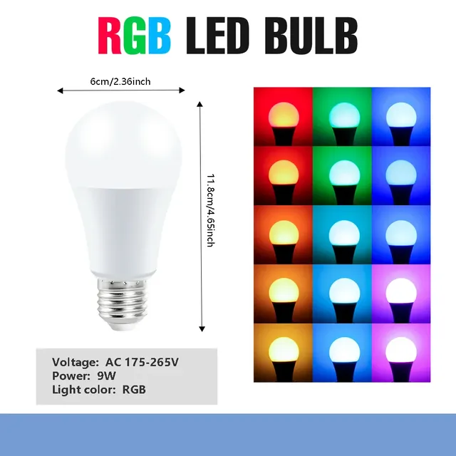 Ampoule LED multicolore RGB – vue 2