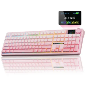 AULA F108 pro clavier Bluetooth sans fil clavier de jeu Macro joint clavier pleine taille échange à chaud avec affichage intelligent TFT AULA F108 pro clavier Bluetooth sans fil clavier de jeu Macro joint clavier pleine taille échange à chaud avec affichage intelligent TFT