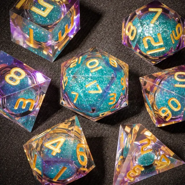 Jeu de dés en résine liquide avec bord pointu pour jeu… – vue 3