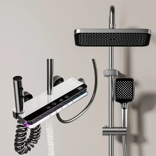 Colonne douche thermostatique mural grande pomme pluie…