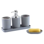Ensemble d&rsquo;accessoires de salle de bain, distributeur de savon, bouteille, plat, porte-brosse à dents, tasse, costume, Lotion, porte-brosse à dents, 1 ensemble