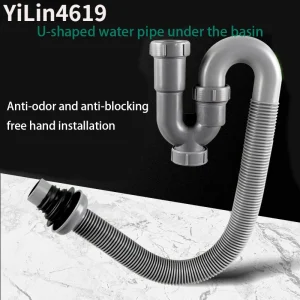 Tuyau de vidange en forme de U pour lavabo de salle de bains, comptoir de lavabo, tuyau de vidange d’évier, déodorant, raccords de tuyaux de vidange muraux, 1 pièces Tuyau de vidange en forme de U pour lavabo de salle de bains, comptoir de lavabo, tuyau de vidange d’évier, déodorant, raccords de tuyaux de vidange muraux, 1 pièces