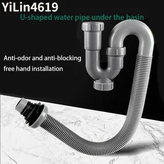Tuyau de vidange en forme de U pour lavabo de salle de bains