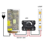 Joli variateur LED, contrôleur réglable pour lampe à bande LED, gradateurs LED, tension Sotchi, DC 12V, 24V, 30A, 360W