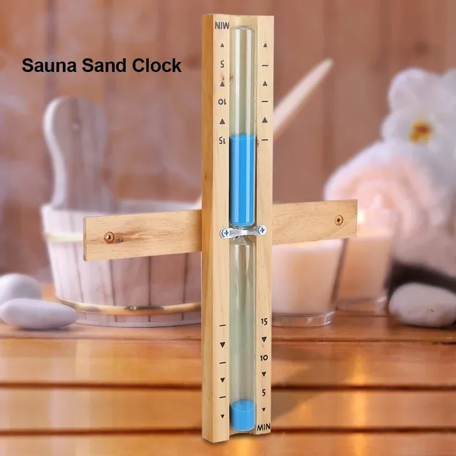 Sablier sauna minuterie quinze minutes graduations bois… – vue 2
