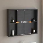 HOMirror-Armoire à médicaments avec lumières de maquillage et miroir, armoire murale avec étagère réglable, miroir de douche dél&rsquo;offre bueur