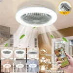 Ventilateur de plafond intelligent 3 en 1 avec télécommande, lampe d&rsquo;éclairage, Base de convertisseur E27, Base d&rsquo;éclairage 85-265V pour chambre à coucher et salon