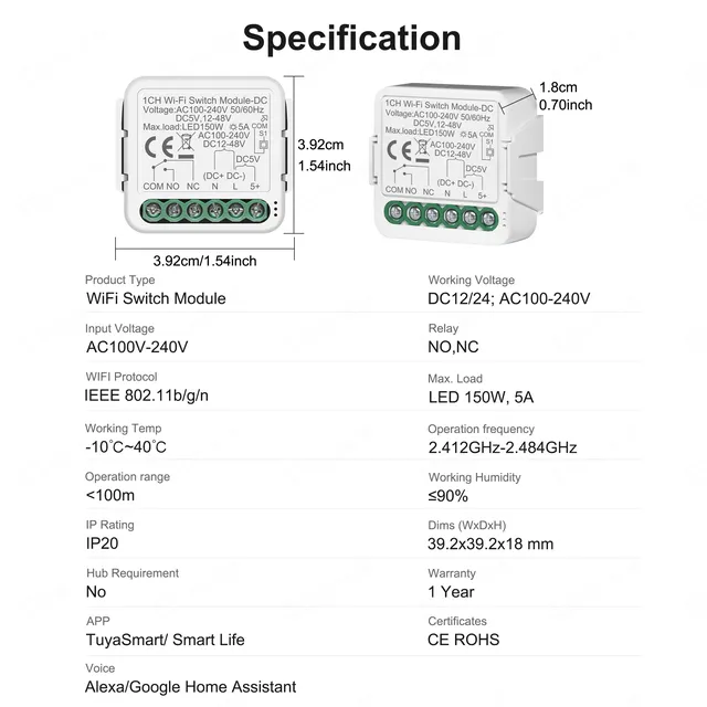 GIRIER Tuya Module de commutation intelligent WiFi… – vue 6