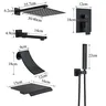 Système douche mural encastré noir mat grand pommeau… – vue 4