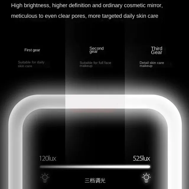 Miroir de maquillage à écran tactile LED – vue 6