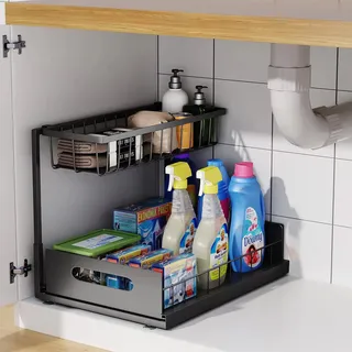 Sous l'évier 2 niveaux armoire coulissante panier organisateur tiroir…