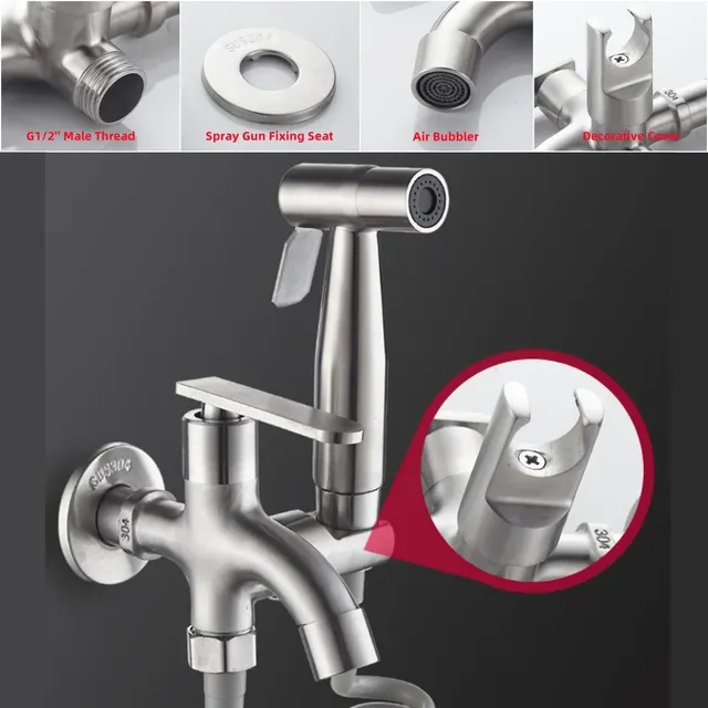 Robinet de salle de bains en acier inoxydable – vue 5