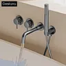 Robinet de baignoire mural en laiton gris