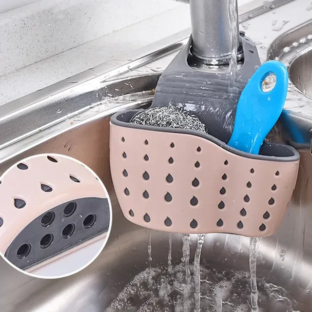 Organiseur évier suspendu silicone souple gris… – vue 3